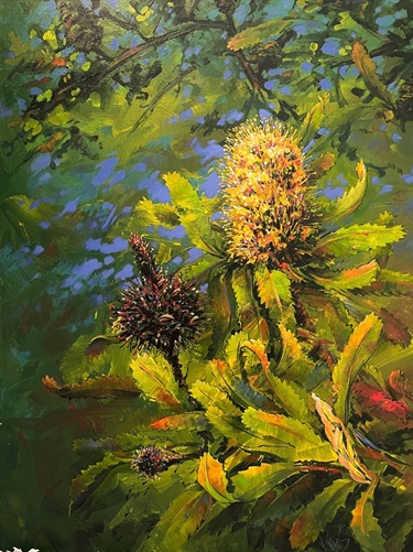 Kim Sotheren, Banksia Serrata, Acrylic on Canvas