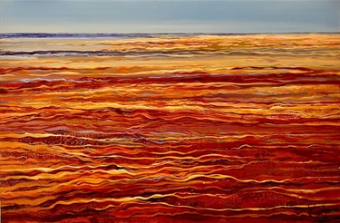 Kim Sotheren, Ebb Tide over Ironstone WA, Acrylics on canvas