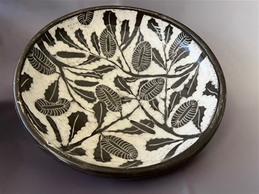Warren Hogden, Banksia Bowl, Terracotta / slips / sgraffito