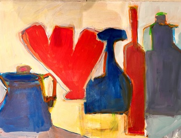 Alice O'Connor, My Blue Teapot, acrylic on paper