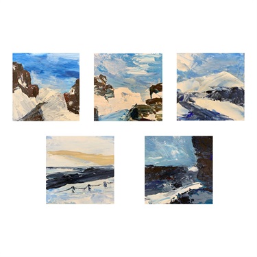 Anita Rodrigues, Winter in Iceland 2, acrylic on wood