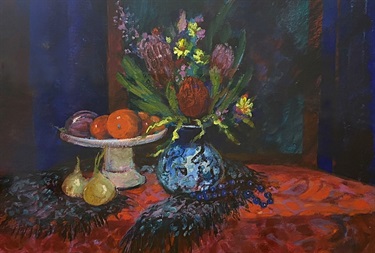 Ann Milch, Wild Flowers and Fruit, acrylic