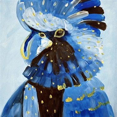 Banksia Rose, Cockatoo#1, acrylic on canvas