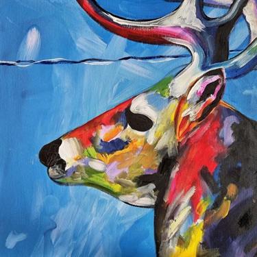 Banksia Rose, Reindeer#1, acrylic on canvas