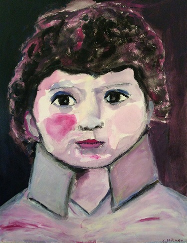 Camellia Milner, Pink Image, acrylic on watercolour paper