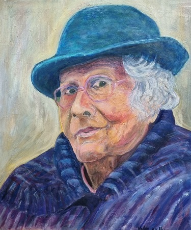 Helen Walters, Mother in Green Hat, acrylic on canvas