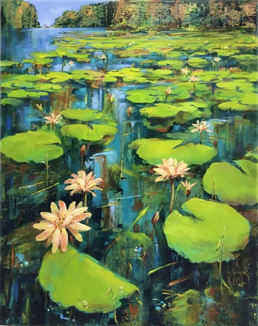 Kim Sotheren, Kakadu Still Waters, acrylic on canvas
