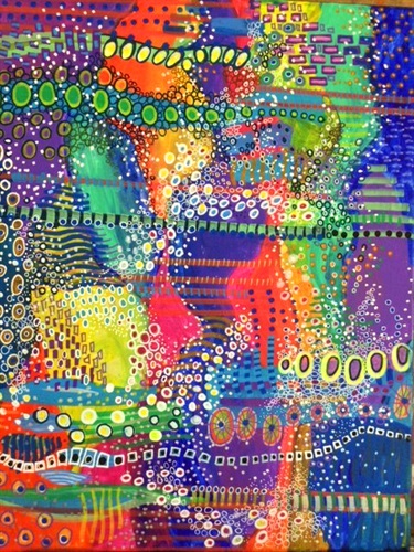 Kristen Dibbs, Spawning, acrylic on canvas