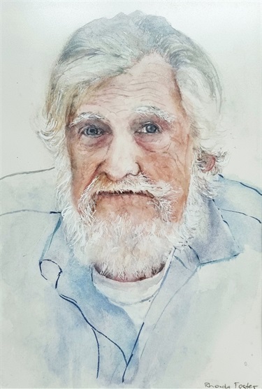 Rhonda Foster, Old Blue Eyes, watercolour