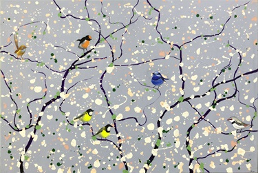 Tricia Waters, Birds in Bloom, acrylic