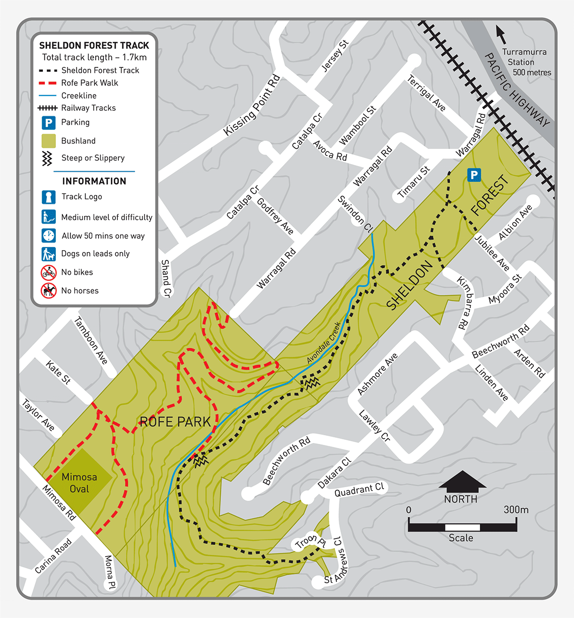 Sheldon Forest Walking Track map