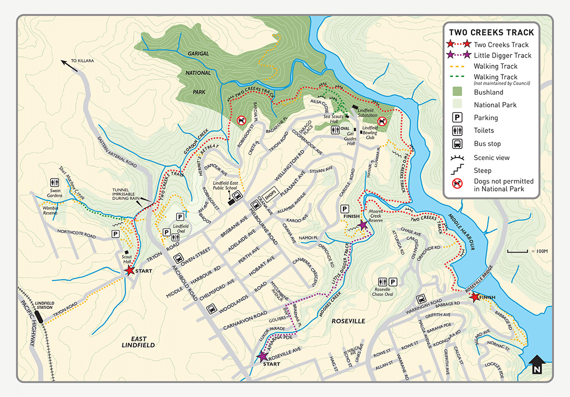 Two Creeks Track map