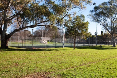 St Ives Village Green tennis courts view from Village Green
