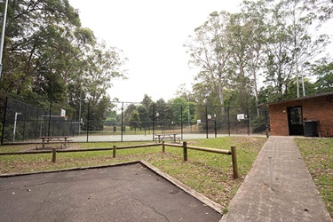The Glade Reserve tennis courts access and seating