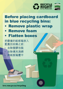 recycle right recycling tips cardboard poster