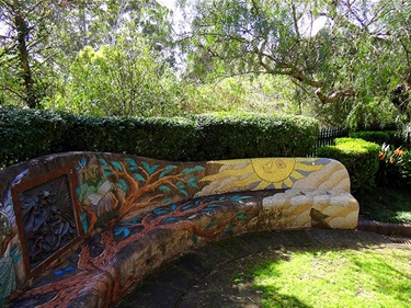 Gordon Library Meeting Room exterior garden seat