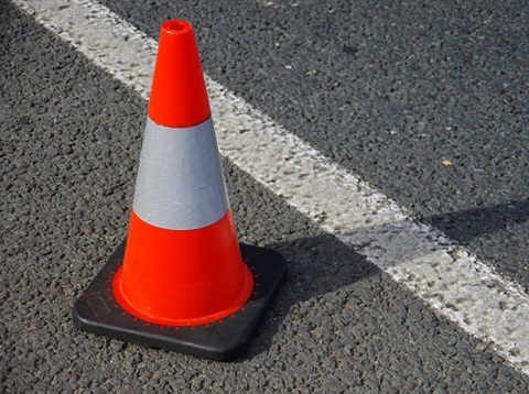 Roadwork traffic cone