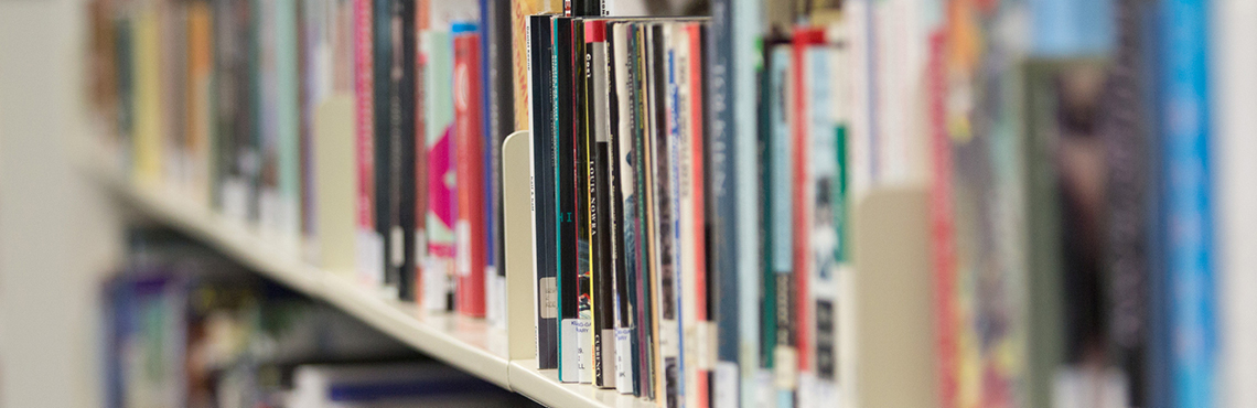 library books on shelf